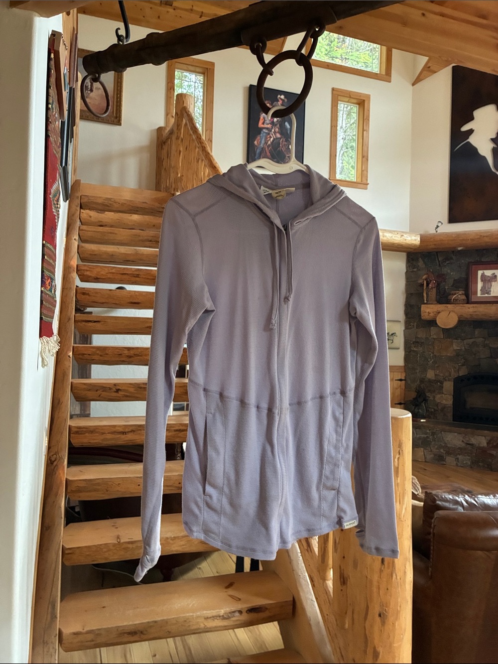 Exofficio Lavender Hooded Pullover zip up jacket